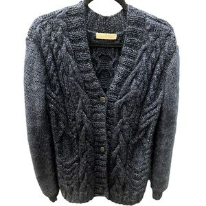 Partow Navy Cable Knit Cardigan Sweater size Small $1200